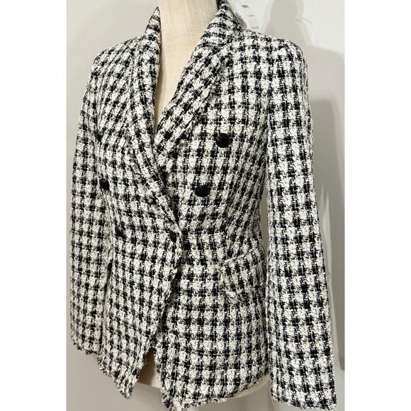 NEW White House Black Market Studio Blazer Size 00 Houndstooth Tweed NWT $225 - Picture 2 of 4